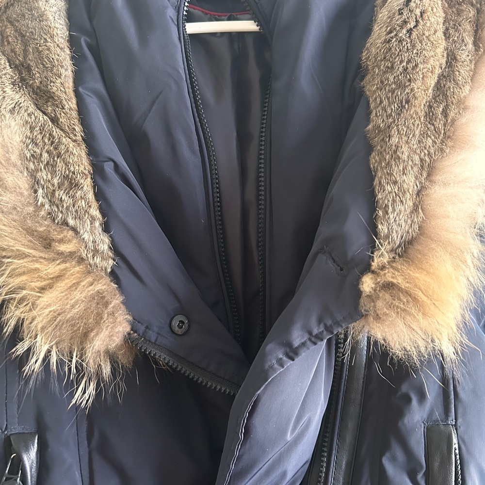 RUDSAK Atelier Noir Navy Blue Puffer Coat with Fur Trim - Picture 14 of 14